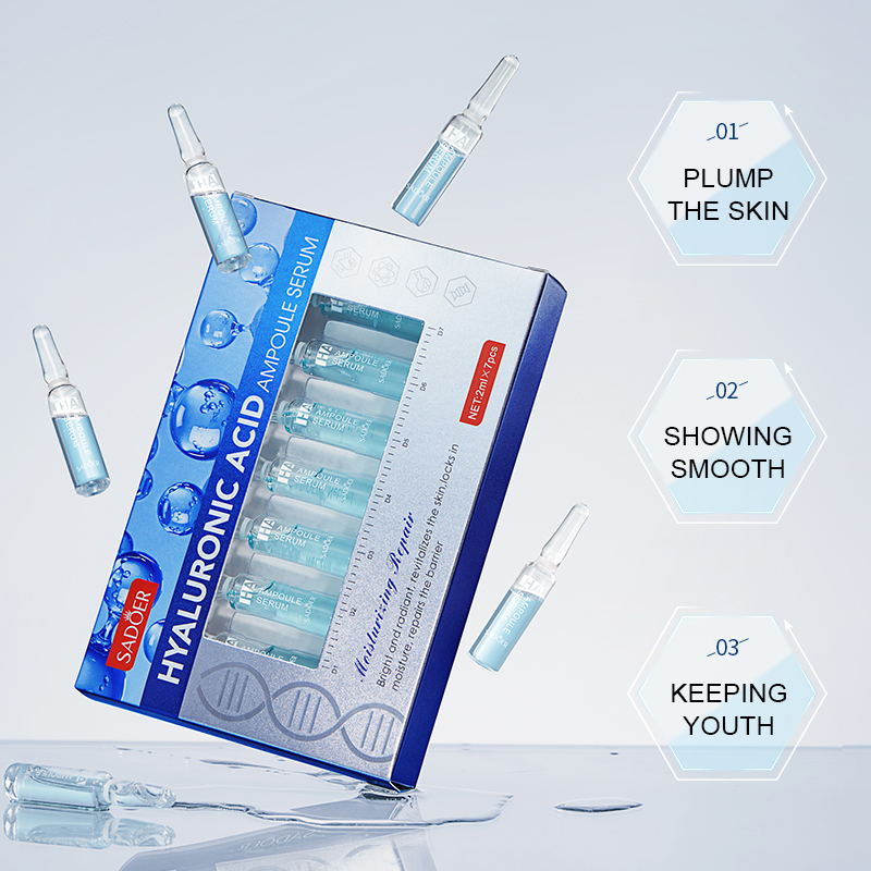 Hyaluronic Acid Facial Serum - Ampoule d'essence d'ampoule d'acide hyaluronique, ensemble
