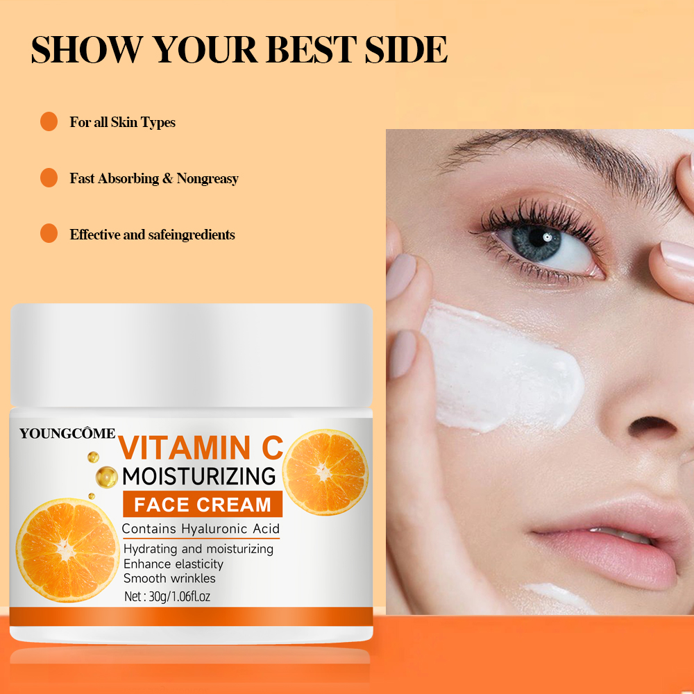 Hyaluronic Acid Facial Serum - Crème hydratante à la vitamine C,