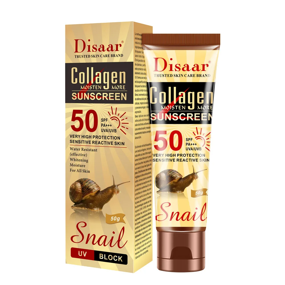 Spf 50 Waterproof Sunscreen - Crème solaire Disaar au collagène osseux