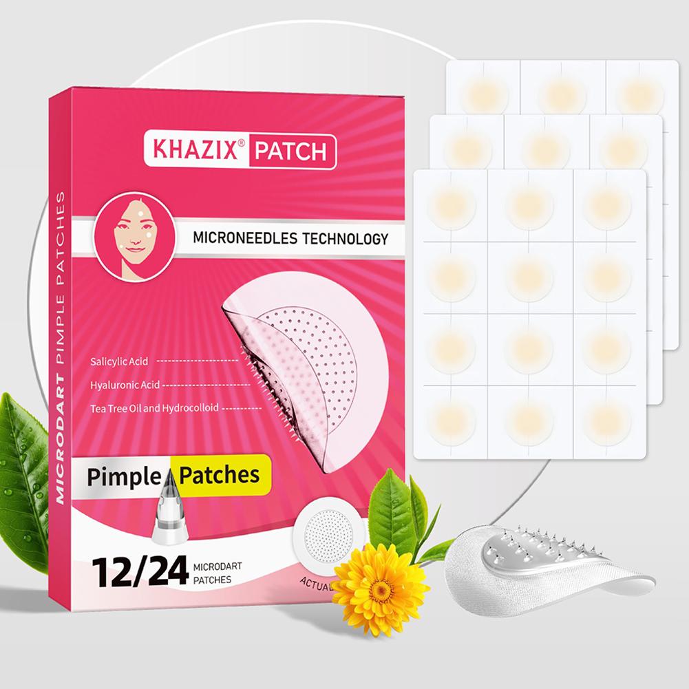 Hydrocolloid Pimple Patch - Patchs anti-acné à micro-aiguilles hydrocolloïdes, 12/24