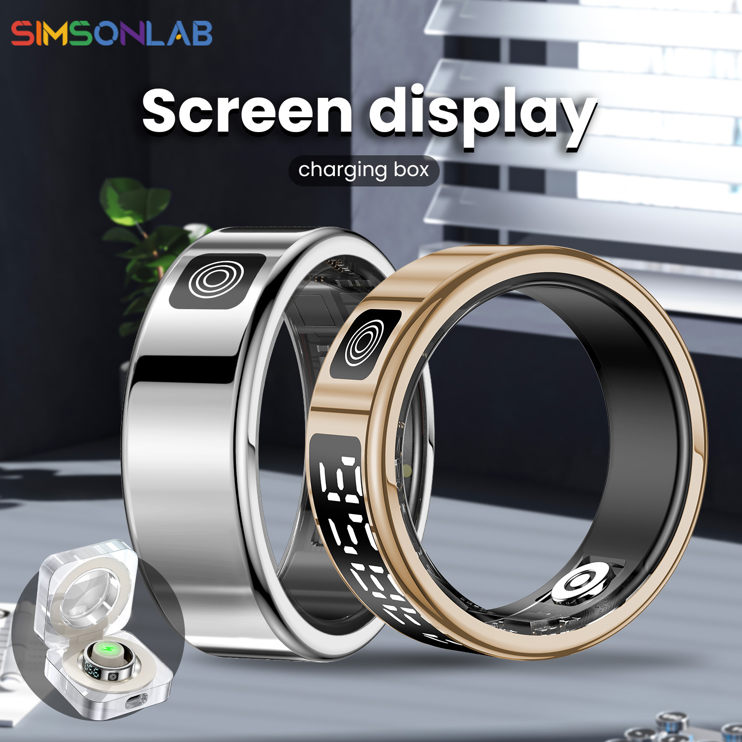 Health Monitors - Nouveau anneau intelligent SR08 LED affichage