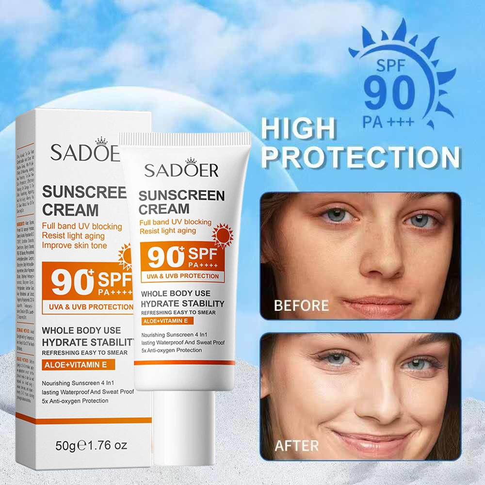 Spf 50 Waterproof Sunscreen - Sadoer crème solaire à haute Protection