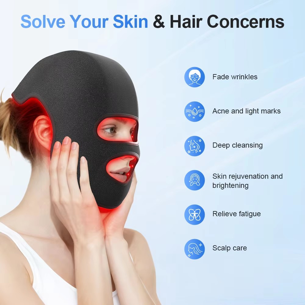 Chapeau et masque facial LED 4 - Led Light Therapy Face Mask avis et prix